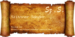 Szittner Sándor névjegykártya