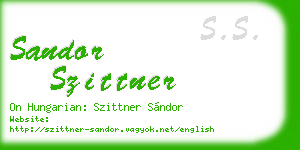 sandor szittner business card